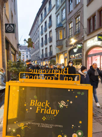 Black friday signagen on the ooh board with customersのeditorial素材
