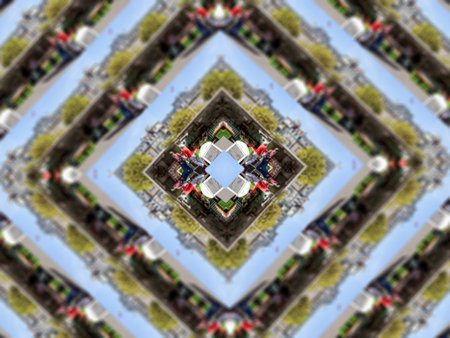 Abstract multi level market composition in metaverse conceptual reality imagination