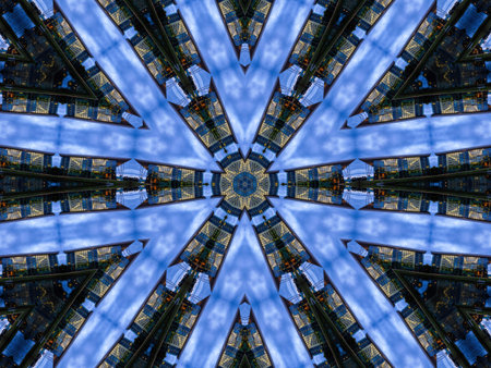 Abstract office building with multiple corridors in metaverse conceptual