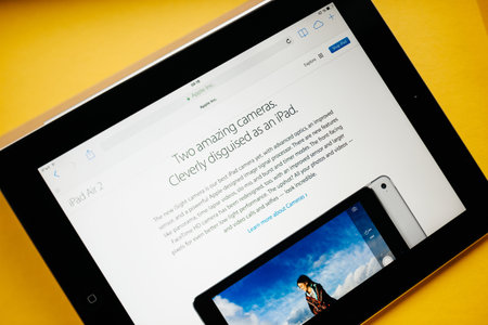 new iPad Air 2 two amazin camerasのeditorial素材