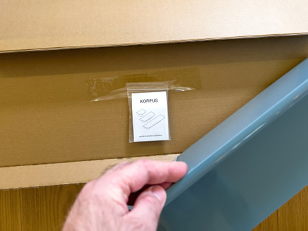 unpacking Danish Hay Korpus shelf furniture with design by Andreのeditorial素材