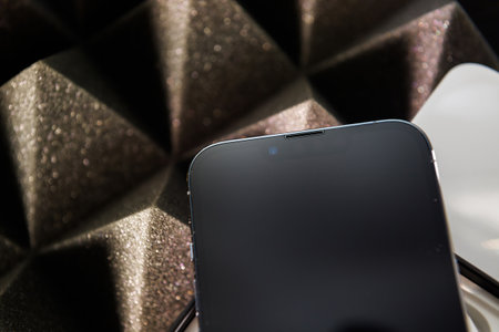 Close-up of the new triple camera on the new iPhone 13 Pro Max Sのeditorial素材