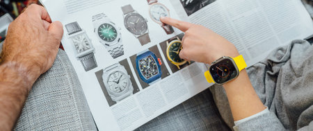 luxury watches woman wearing new Apple Watch Ultra by Apple Computers on her wrist