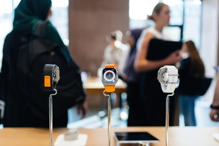 Presentation hero object for three new wearable device Apple Watch Ultraのeditorial素材