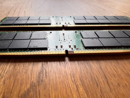 Close-up of two computer ram