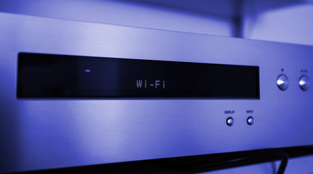 Wi-Fi text on the dot matrix display for new Onkyo NS-6170 network audio player with DSD Hi-Res Audio and DSD DAB WIFI deviceのeditorial素材