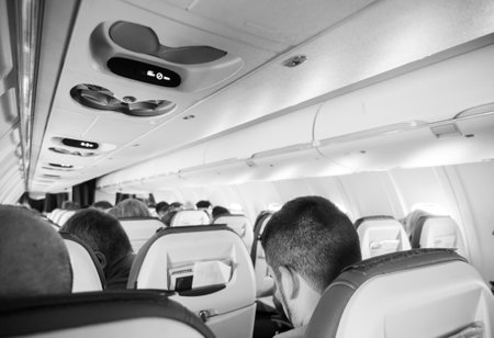 A Glimpse Inside an Aircraft Cabin.の写真素材