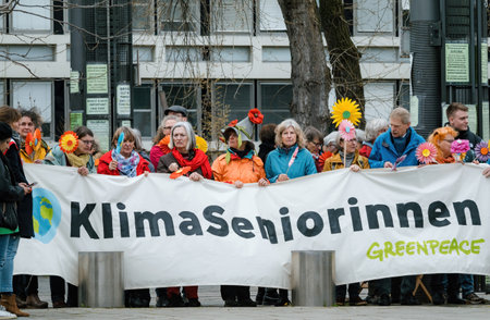 Protesting Environmental Pollution in Strasbourgのeditorial素材