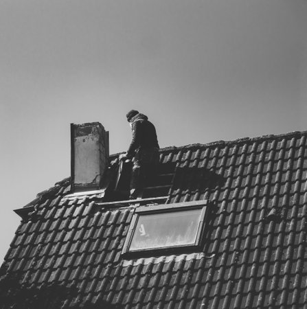 Renovating an Old Chimney: Ready for Winter.の写真素材