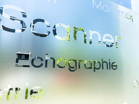 Ultrasound Scanner Sign: a Hospitals Font of Knowledgeの写真素材