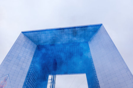 Mystic Blue Fog over Paris La Defense