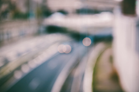 Fast Motion Pursuit on Paris La Defense Highwayの写真素材