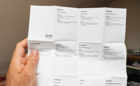 important instructions on furniture care from an IKEA instructor.のeditorial素材