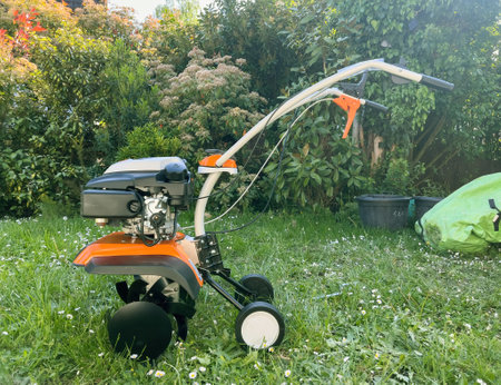 Gardening Day: Nurturing Growth with Mh 585 Tiller.のeditorial素材