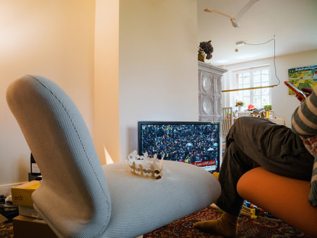 Uk Coronation Watched on France 24 Arabicのeditorial素材