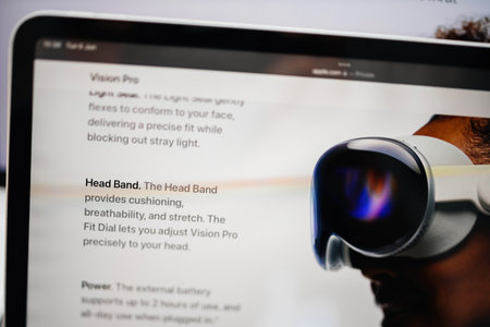 Presentation Apple Vision Pro mixed reality XR headsetのeditorial素材