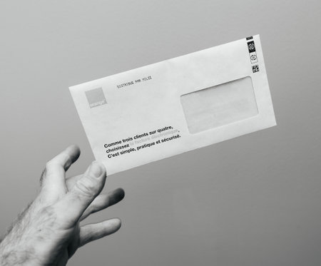 monthly paper telecommunication invoice from Orange Telecom providerのeditorial素材