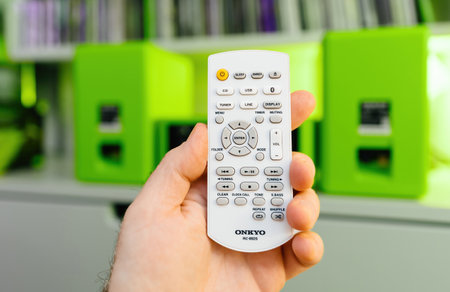 Home audio: Hi-end onkyo remote controlのeditorial素材