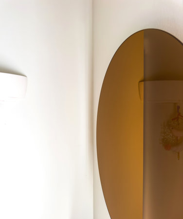 Abstract Luxury Interior with Golden Mirrorの写真素材
