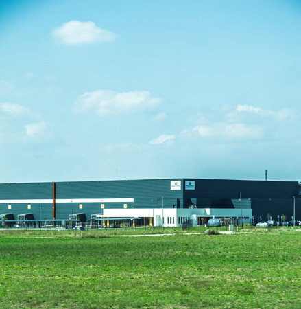France - Aug 17, 2023: The Roquette factory, a leader in plant-based ingredients, is located in France and specializes in the production of starch and pharmaceutical excipientsのeditorial素材