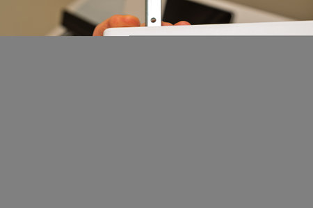 Paris, France - Nov 3, 2024: Close-up view of the Yamaha LP-1WH piano pedal label showing product details, branding, and serial number during unboxingのeditorial素材