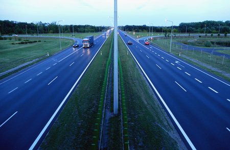 Highway in the eveningの写真素材