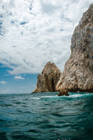 The last rock from the Baja Peninsula and where the Sea of Cortez and the Pacific Ocean meet.の写真素材