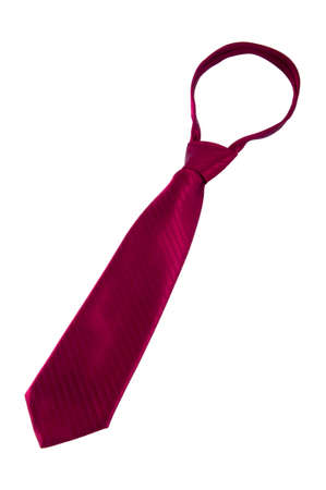 Silk red tie isolated on the white backgroundの写真素材