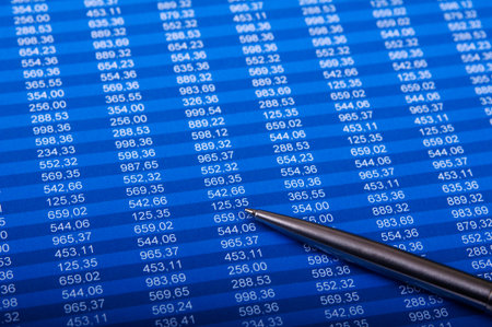 Financial excel sheetの写真素材