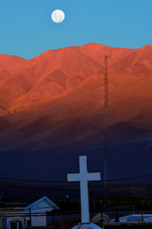 Beautiful sunset in Tolar Grande, Salta, Argentina.の写真素材