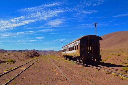 Old KM 1506 train station, train to the clouds, Salta, Argentinaの写真素材