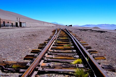 Detail of the train trucks in the Caipe train station, Salta, Argentinaの写真素材