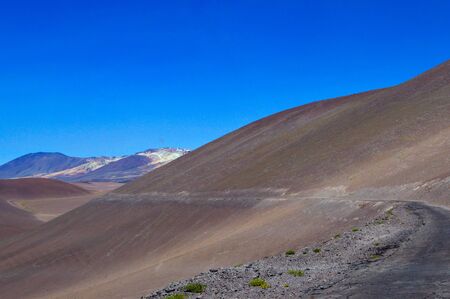 The paved ledge path that connects La Casualidad mine with the Caipe railway station. Salta, Argentinaの写真素材