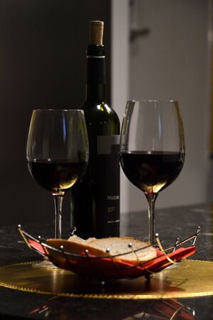 A good wine helps to liven up the coronavirus COVID 19 quarantine closureの写真素材