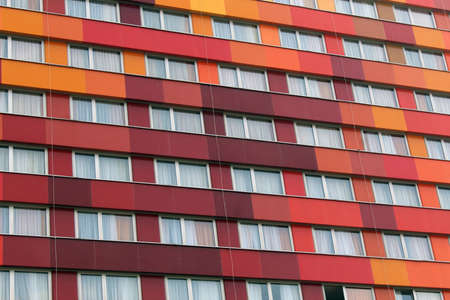 Coloured building with a lot of windowsの写真素材