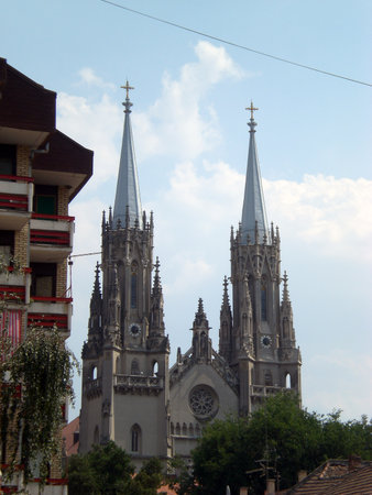 The building of the cathedral Svetog Gerharda, Serbia, Vojvodina, Vrsac townの写真素材