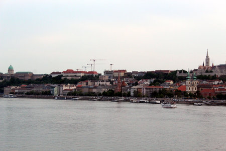 Panoramic view of Buda Castle and Danube riverの写真素材