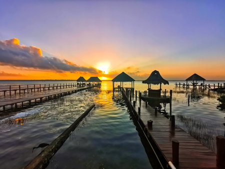 Sunrise in Bacalar Lake, Quintana Roo, Mexico