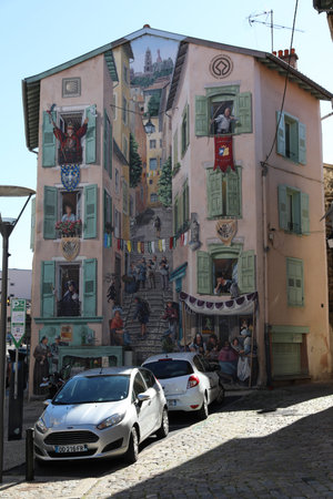 Beautiful wing of a building in Puy-en-Velay, France