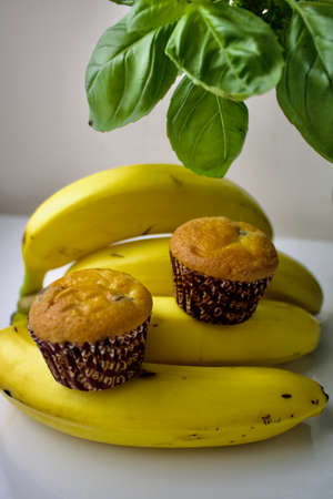 Sweets and fruits in the kitchenの写真素材