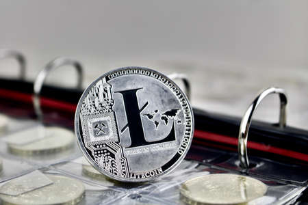 Litecoin physical cryptocurrency coinのeditorial素材
