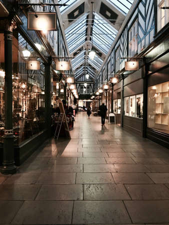 Nice shopping centre in Bedford Town centre on the evening. Bedfordshire Area.のeditorial素材