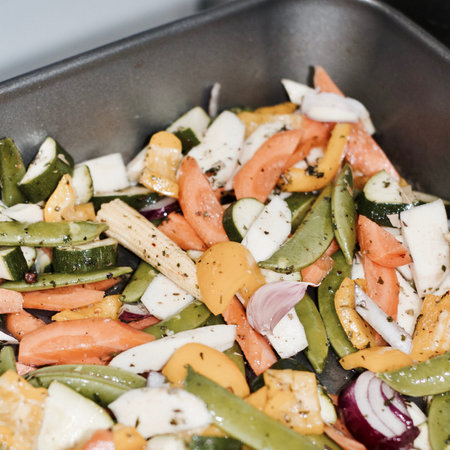 Fresh and tasty vegetables in the kitchen. Vegetarian food concept.の写真素材