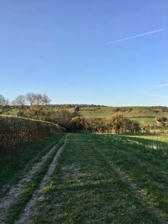 Countryside concept. Green footpath on the village in Henley. Oxfordshire.の写真素材