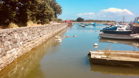 Summer concept. Boats on the water in England. Sea side photography.の写真素材