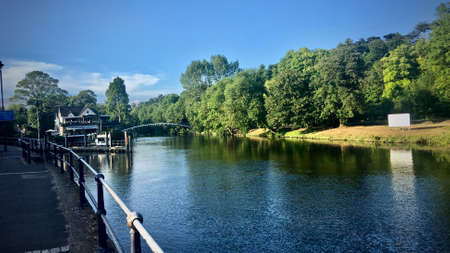 Beautiful river in Maidenhead. Summer water concept.の写真素材