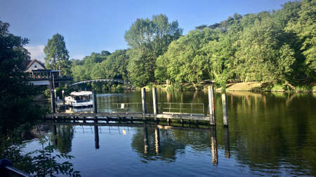 Beautiful river in Maidenhead. Summer water concept.の写真素材