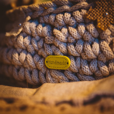 Beautiful wool handmade decoration. Knitting and crochet. Handmade crocheting crafts. DIY.