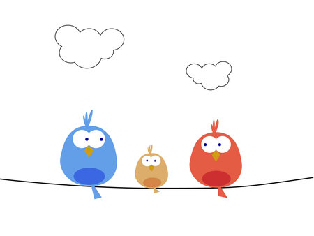 New bird familyの写真素材
