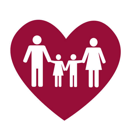 Family and heartのイラスト素材